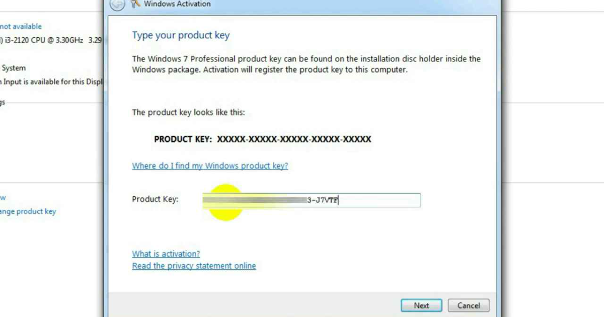 insert product key